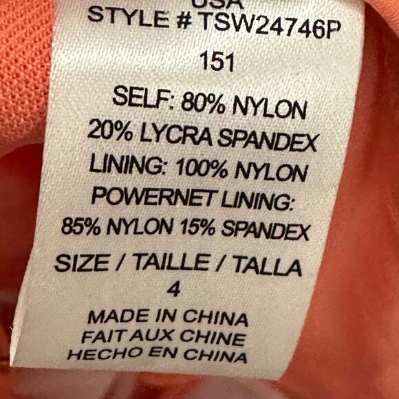 Women's Tommy Bahama One piece swimsuit bathing suit Coral size 4 - Picture 4 of 4